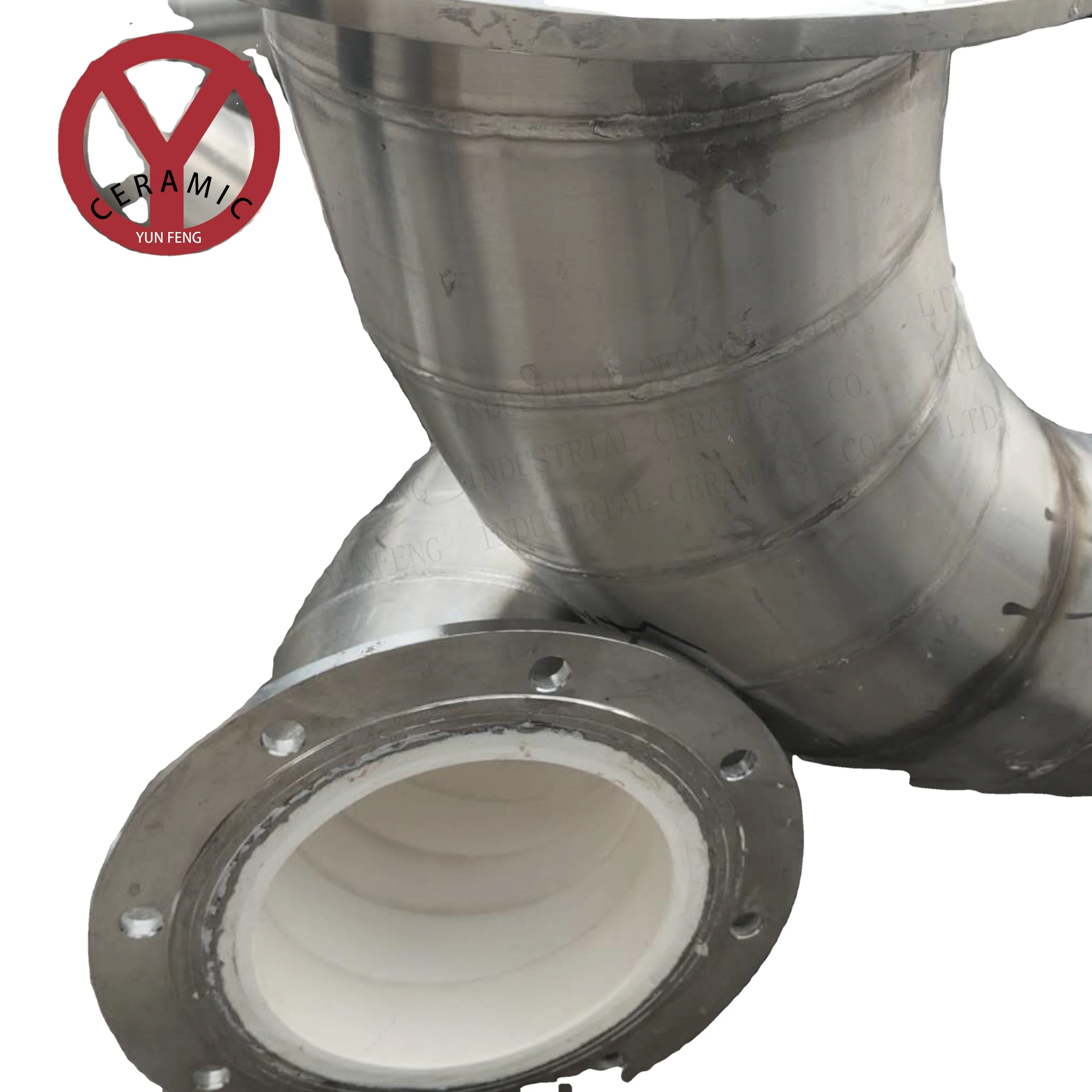 
Abrasion resistant alumina ceramic elbows 92% Al2O3 