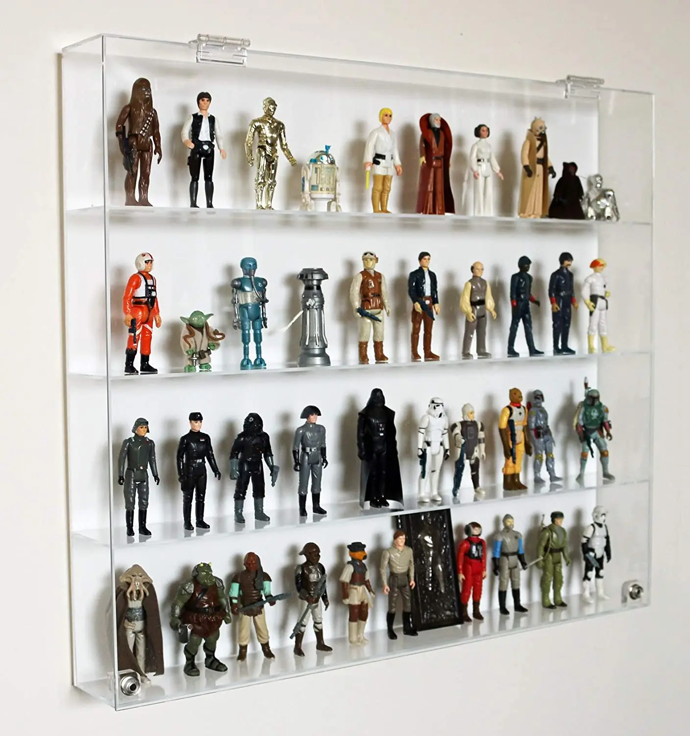 yageli luxury high quality custom design clear wall mount figures acrylic collectors showcase with lid