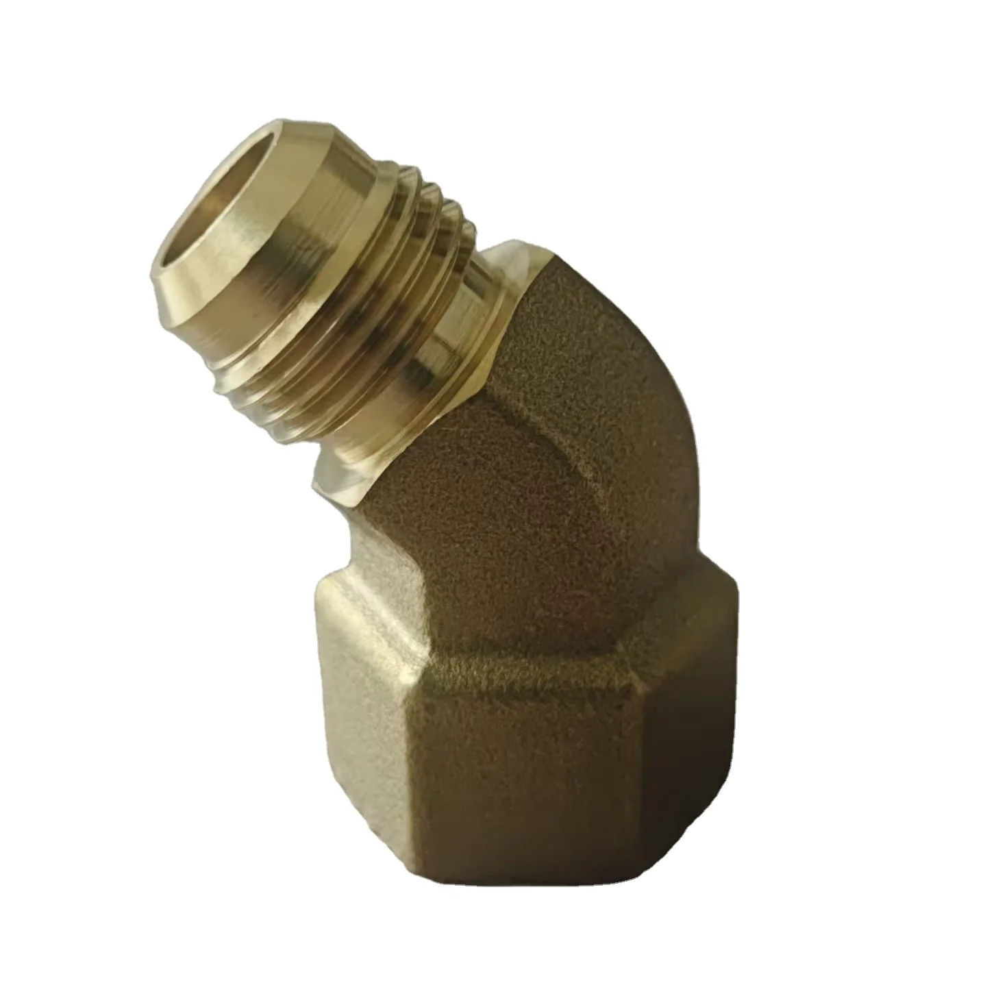 Factory Direct Sale Air Conditioning Brass Connector 45 ° Elbow Flared Connector 3/8 NPT Male And Female Connector