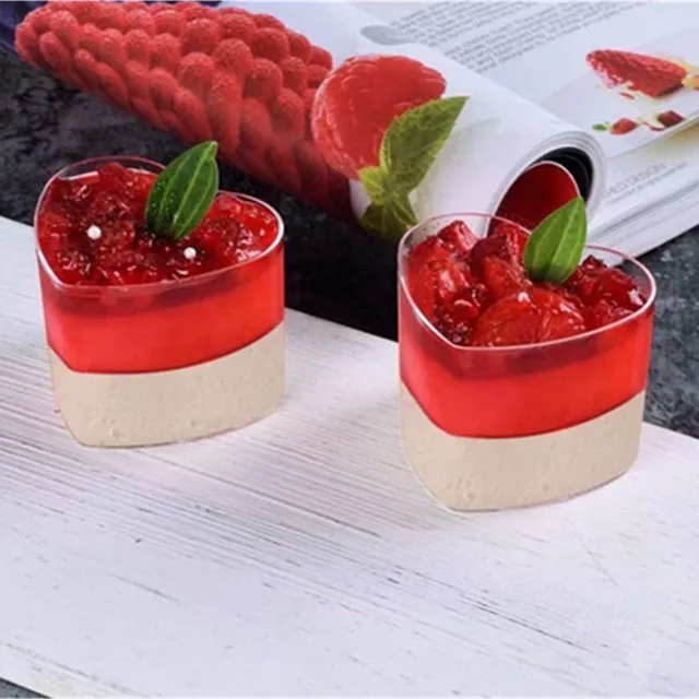 Wholesale square heart-shaped mousse cake cup round jelly ice cream pudding transparent baking package box for cake