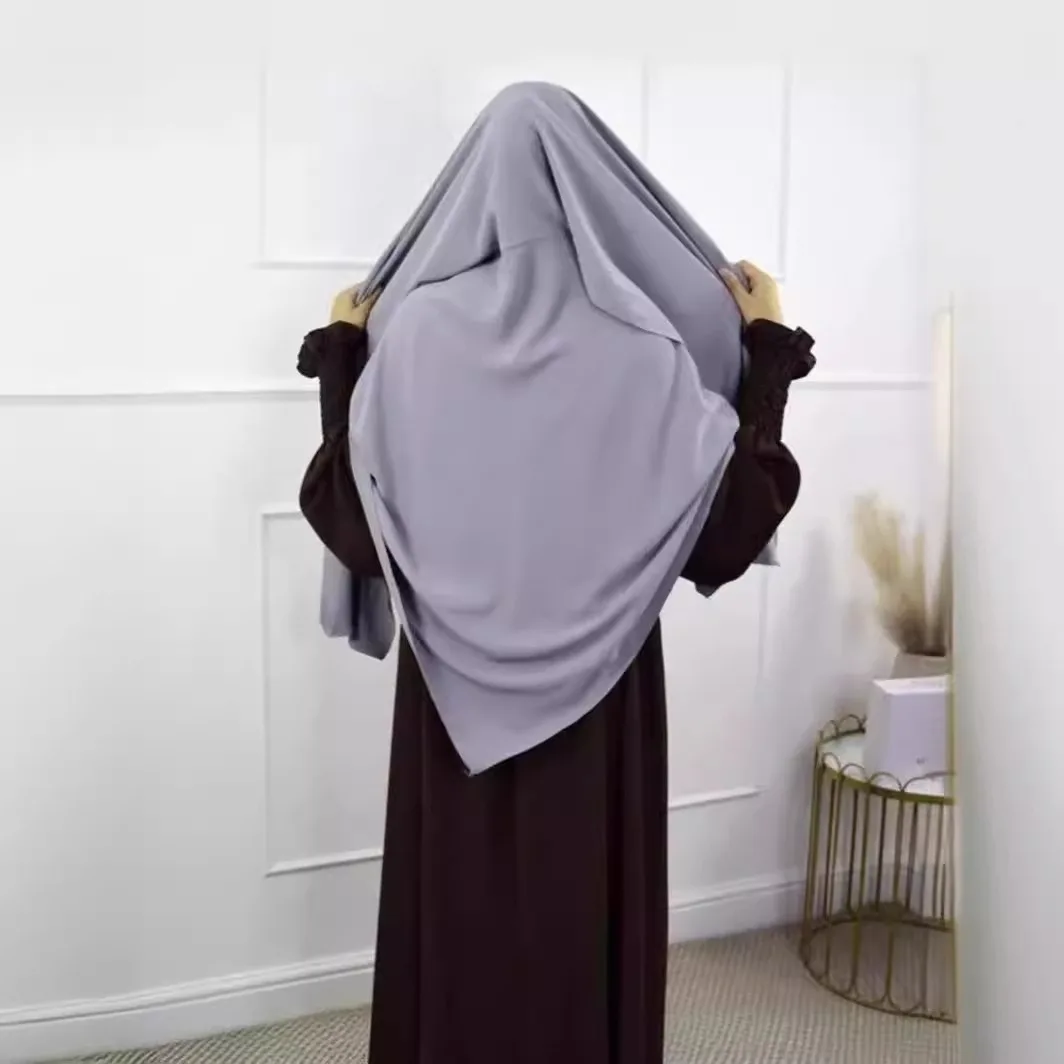 2024 Turkish Dubai Islamic Clothing Fashion Women Solid Color Shawl With Scarf Headscarf Hijab