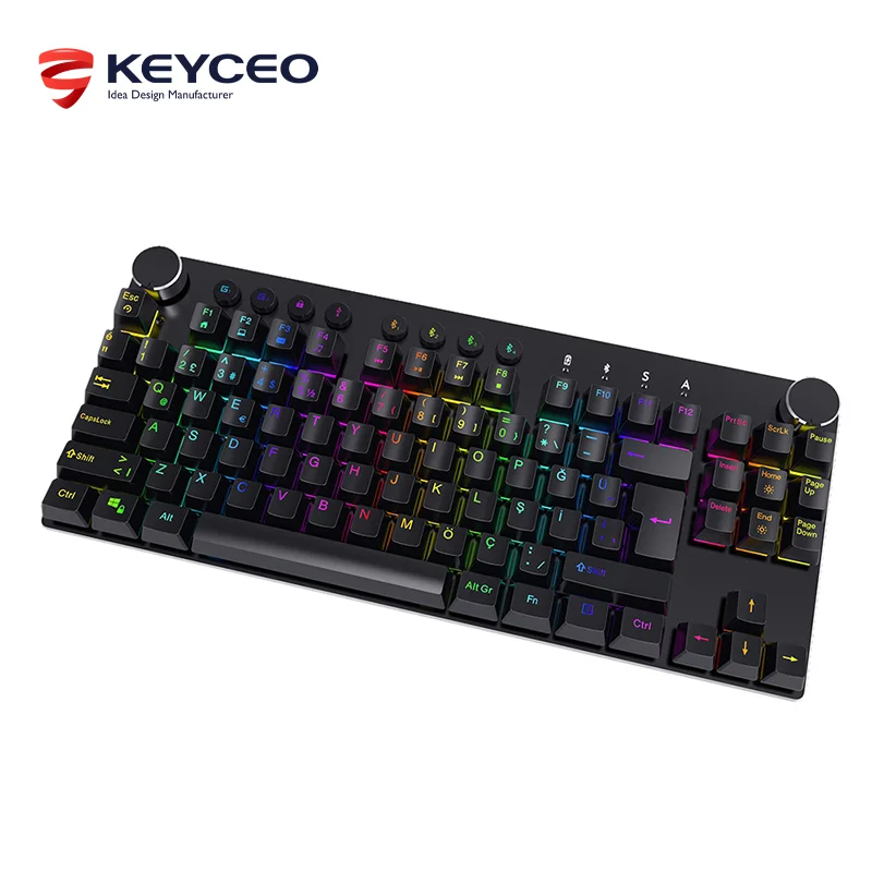 Новый дизайн 87 клавиш мульти-сопряжение BT alluminated Механическая Беспроводная игровая tkl механическая клавиатура с переключателем