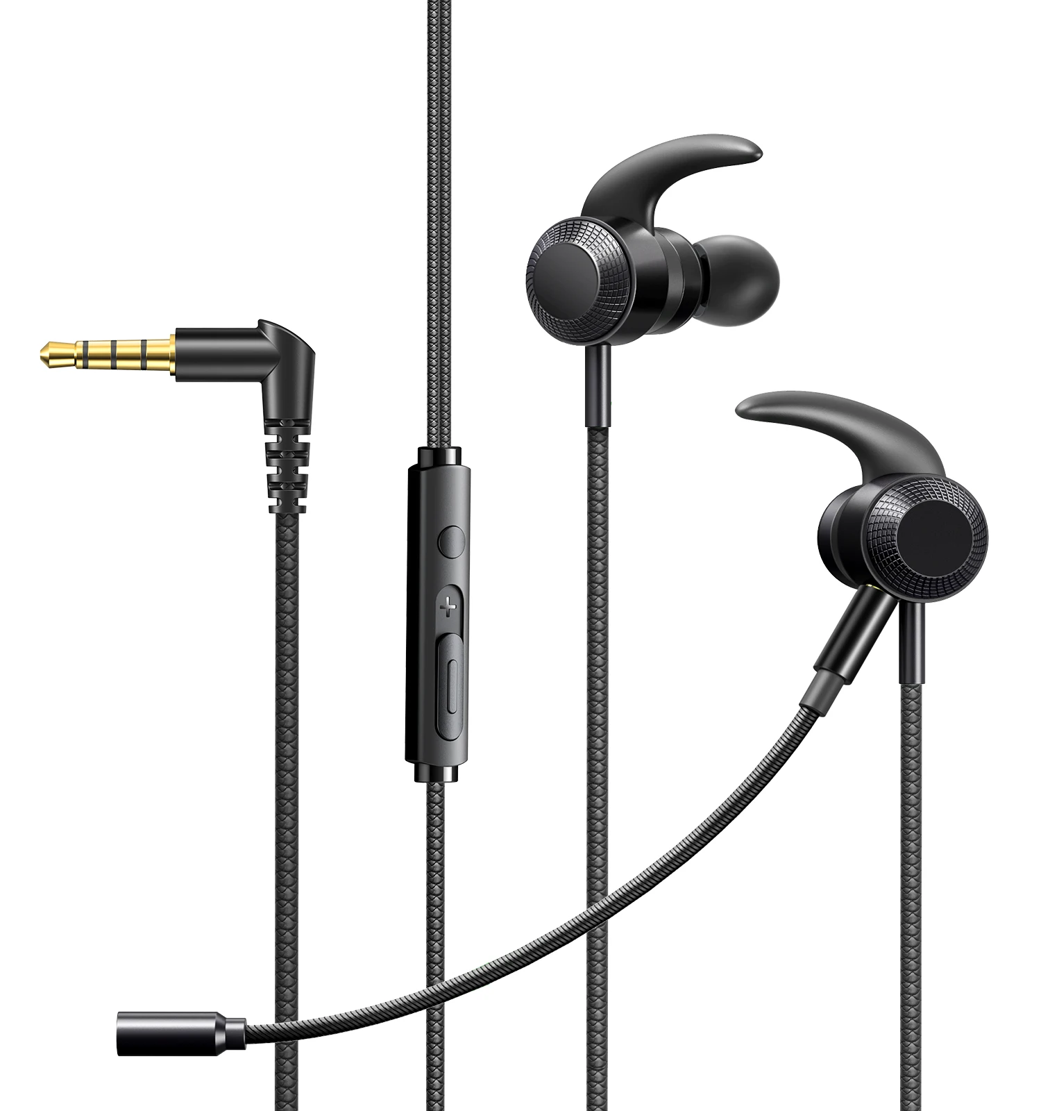 Sample Moq 1 Dc3.5mm In-Ear Gaming Earbuds Stereo Sound Detachable Microphone Lightweight 3.5mm Jack Gaming Earphone