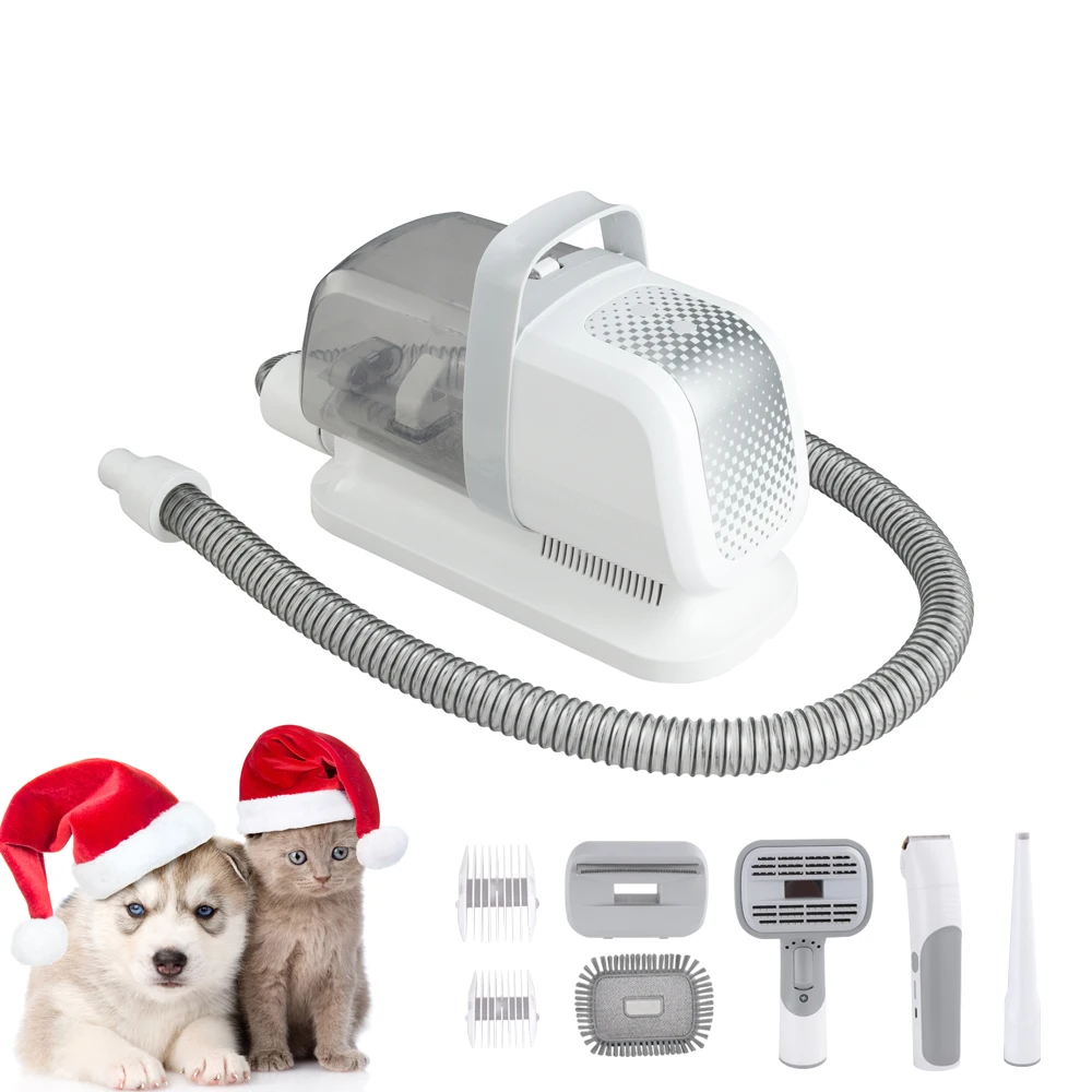 Customized Low Noisy 5 In 1 Pet Clipper Hair Brush Pet Grooming Vacuum Cleaner Kit For Cat Dog Deshedding Vacuum
