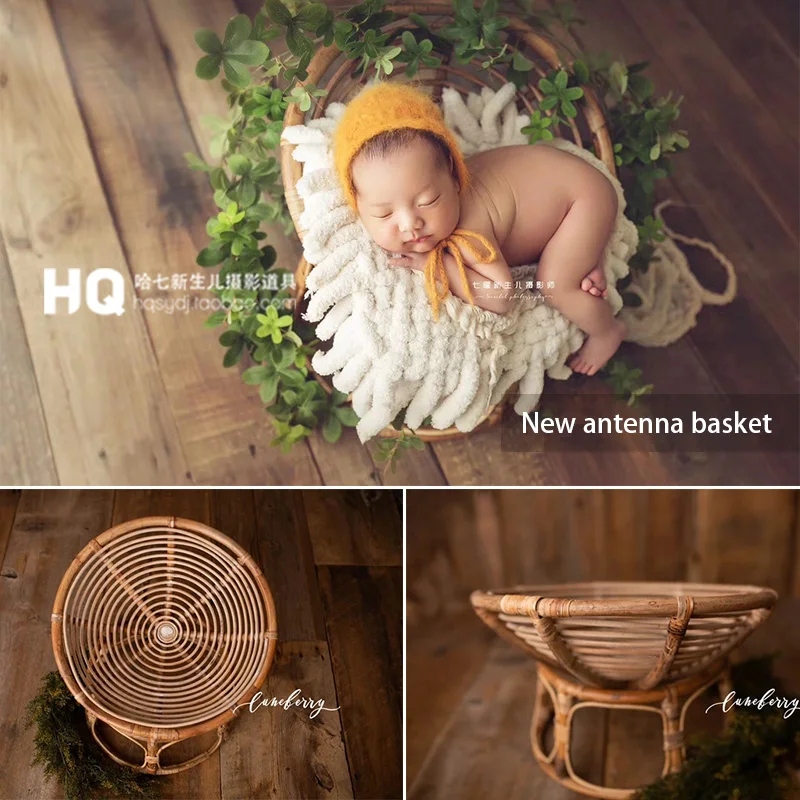 
newborn baby photography basket props Rattan chair Children Baby newborn photography props accessories bed 