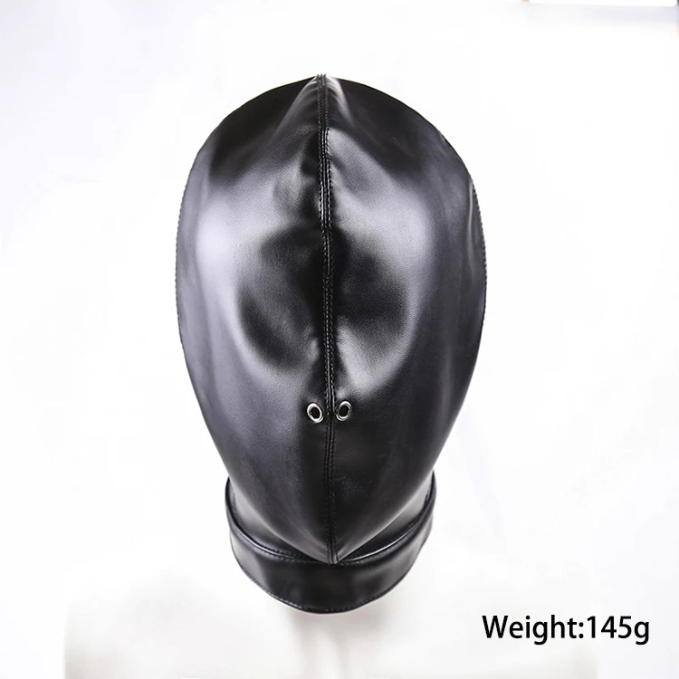 Sex Slave Toys Leather BDSM Harness Breathable Bondage Hood Restraint Head Gear for Couples