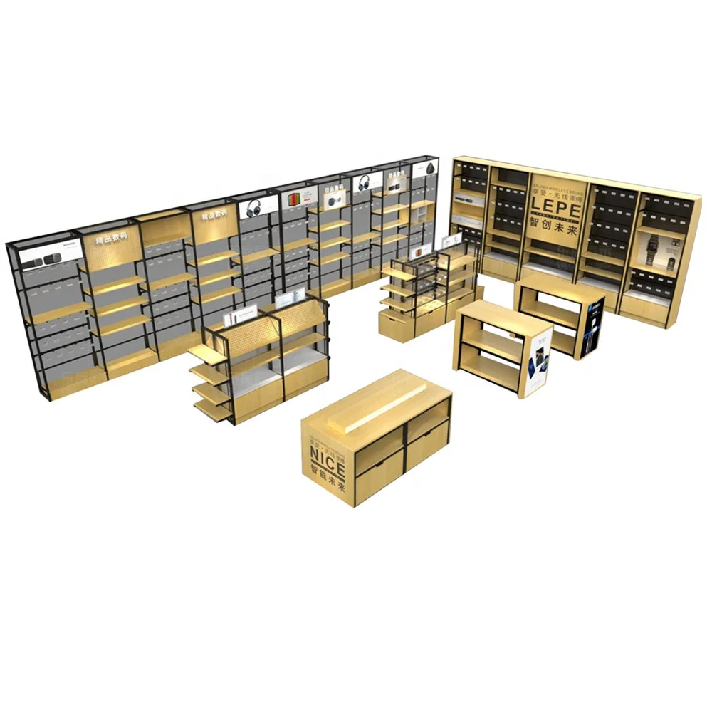Modern Style Wooden Retail store display shelf for product display