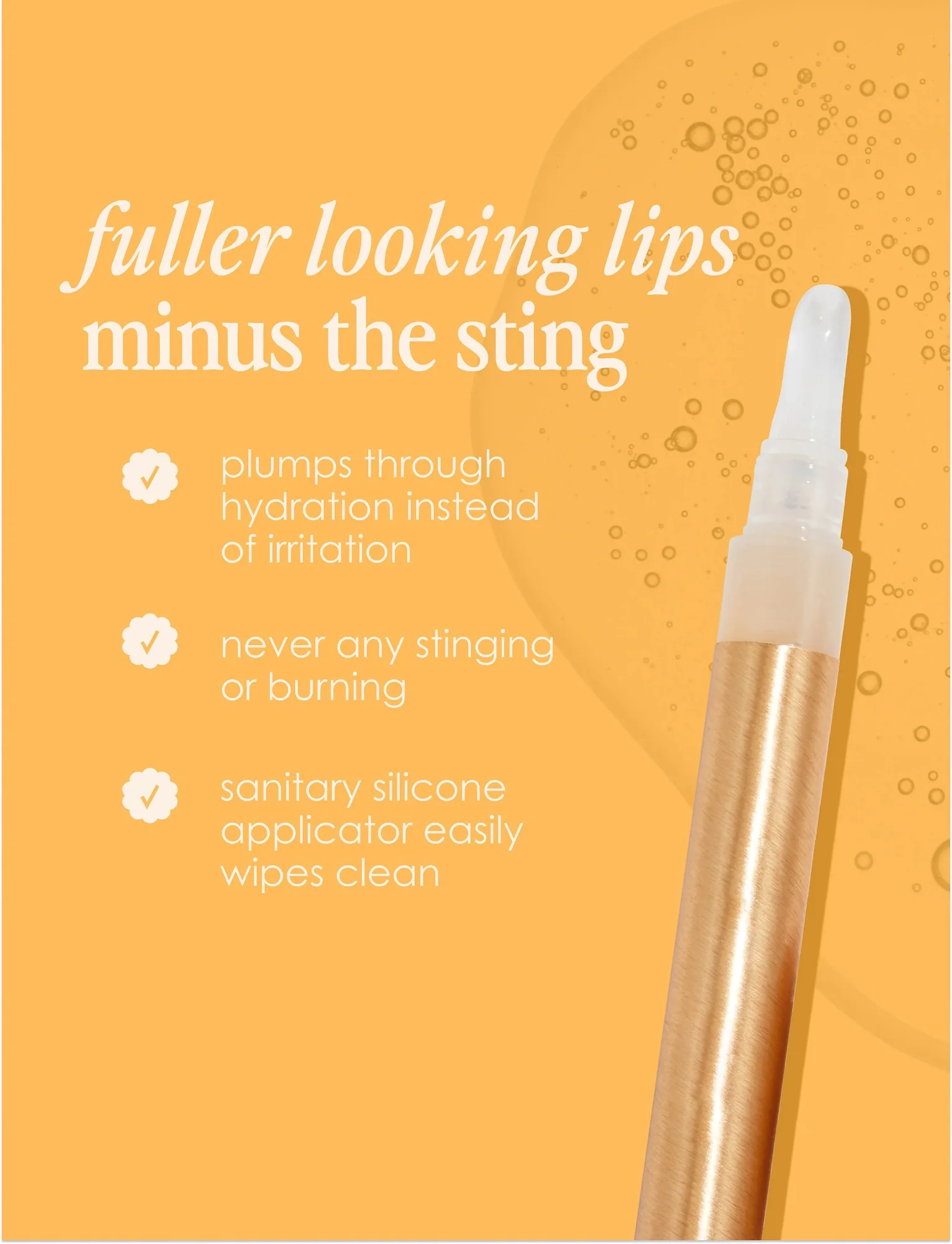 No stings attached instant plump hyaluronic acid lip plump plumer gloss private label