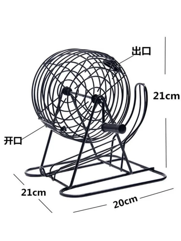 Traditional Bingo Game Set Metal Cage With Master Board Bingo Cards Colorful Chips Calling Balls For Family Game