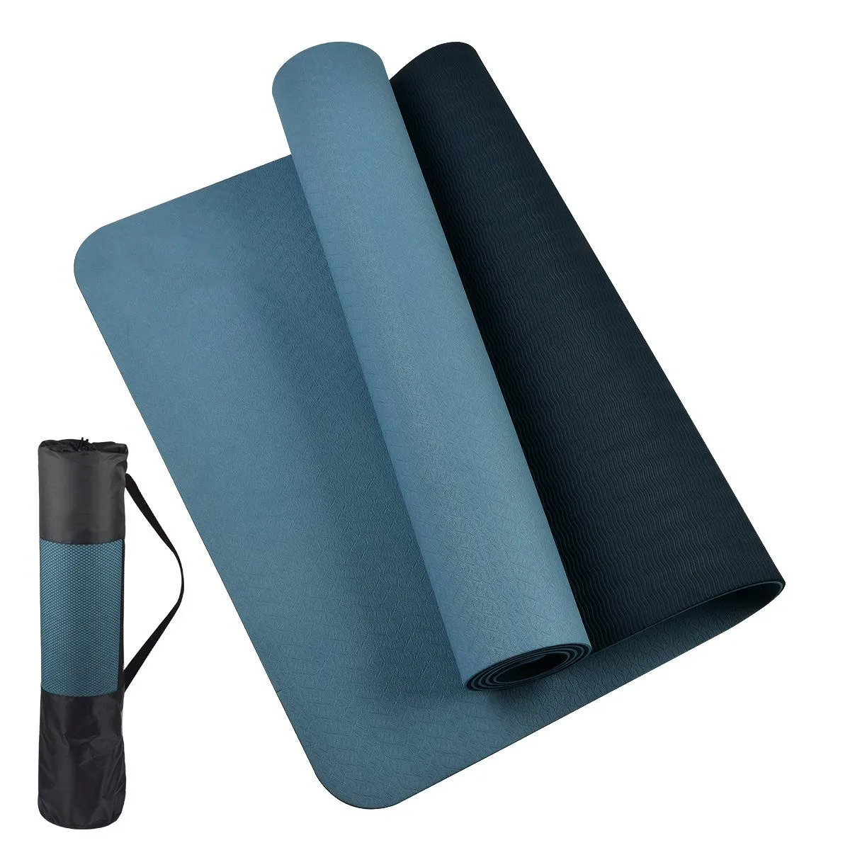 Tpe Yoga Mat Custom Gym Organic Best Exercise Fitness Folding Gymnastics Logo 6Mm 8Mm Pilates Eco Friendly