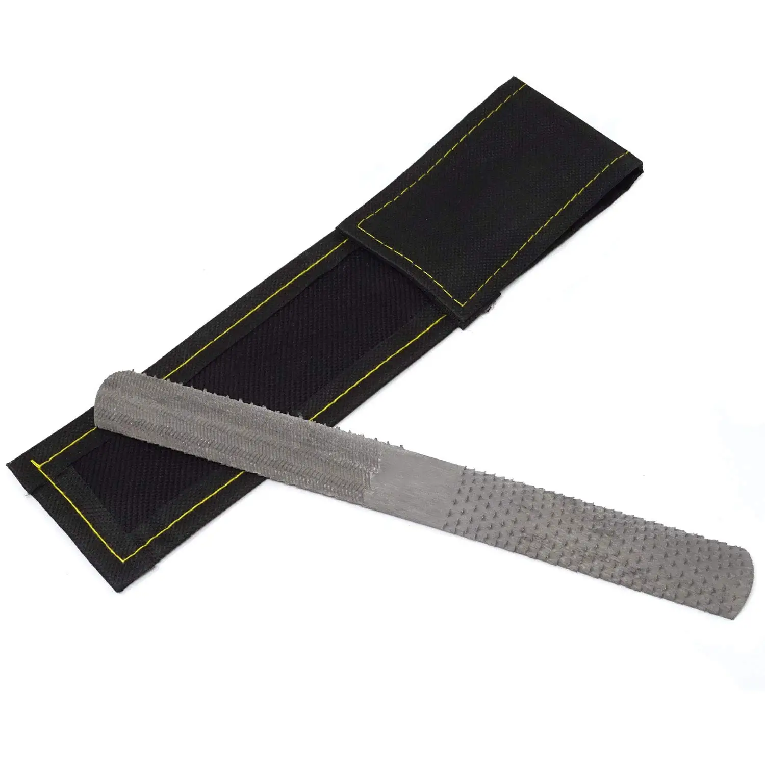 1 piece Half Round Wood Rasp Wood Rasp Carbon Hand File Flat Needle File Black Storage Bag for Sharpening or Polishing Wood