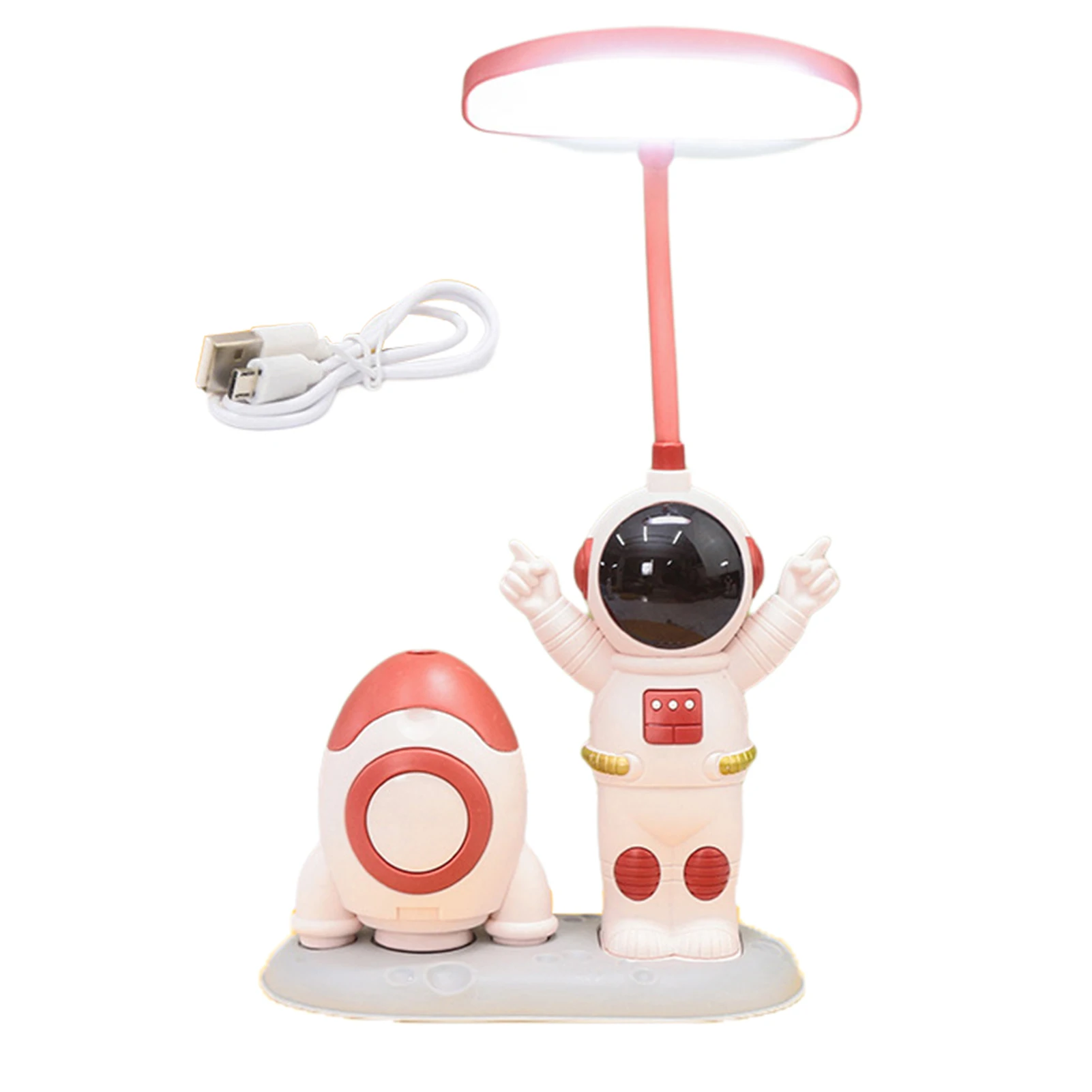 LED Rechargeable Desk Lamp with Space Theme Sharpener, Study Desk Light for Study Room / Home / Office, Study Lamp