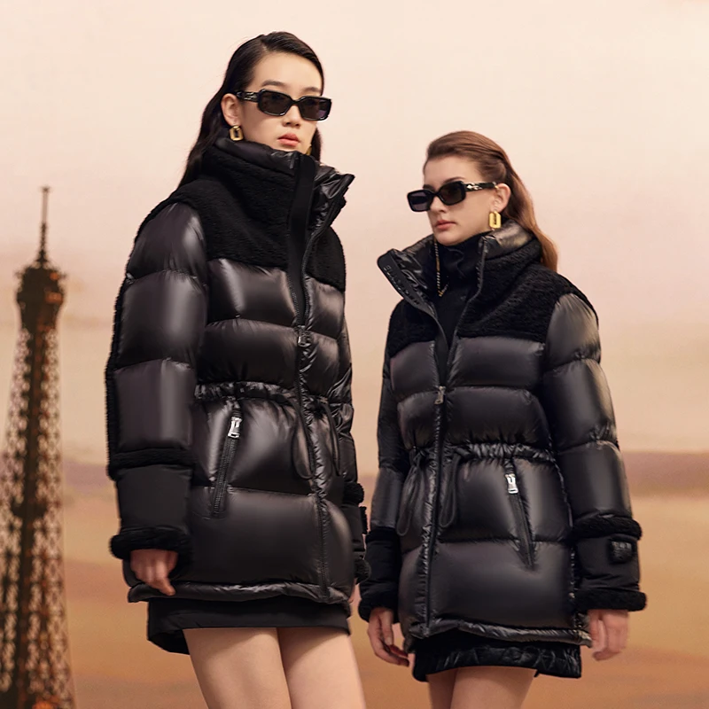 Wholesale Winter bubble padded puffer jacket Goose Down Mens Duck Down Jacket Winter Shiny Down Jacket for men