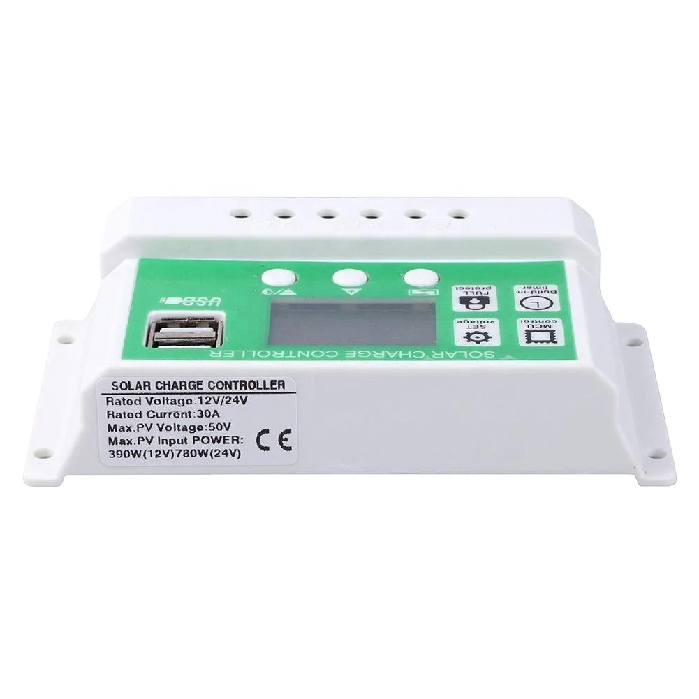 PWM 20A Y & H Контроллер заряда солнечной панели для 12 В 24 В свинцово-кислотной/литиевой батареи с двойной подсветкой USB ЖК-дисплей