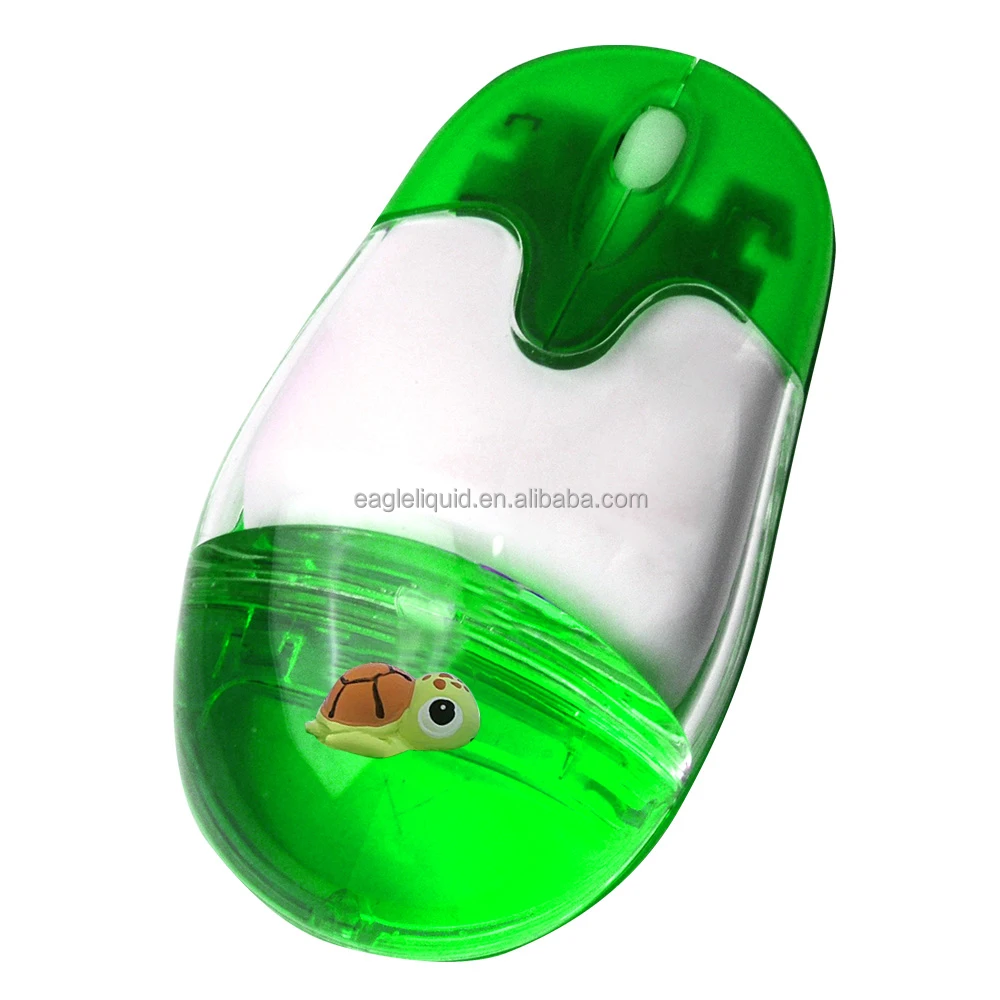 Novelty 2.4G wireless aqua mouse for PC Customized 3D Floating Liquid Wireless Mouse with Cute Dolphin Floating