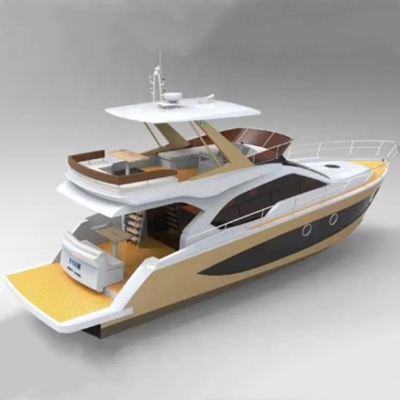 Aluminum alloy double-deck flybridge sightseeing luxury yacht