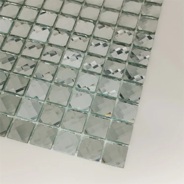 13 faces silver glass mosaic tiles for wall decoration