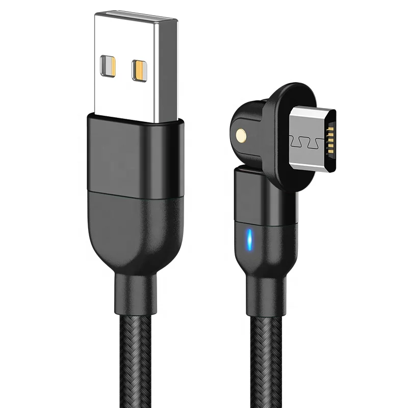  Прямая поставка поворотный на 180 градусов USB-кабель для Android микро-головка зарядное устройство микро-кабель зарядки мобильного