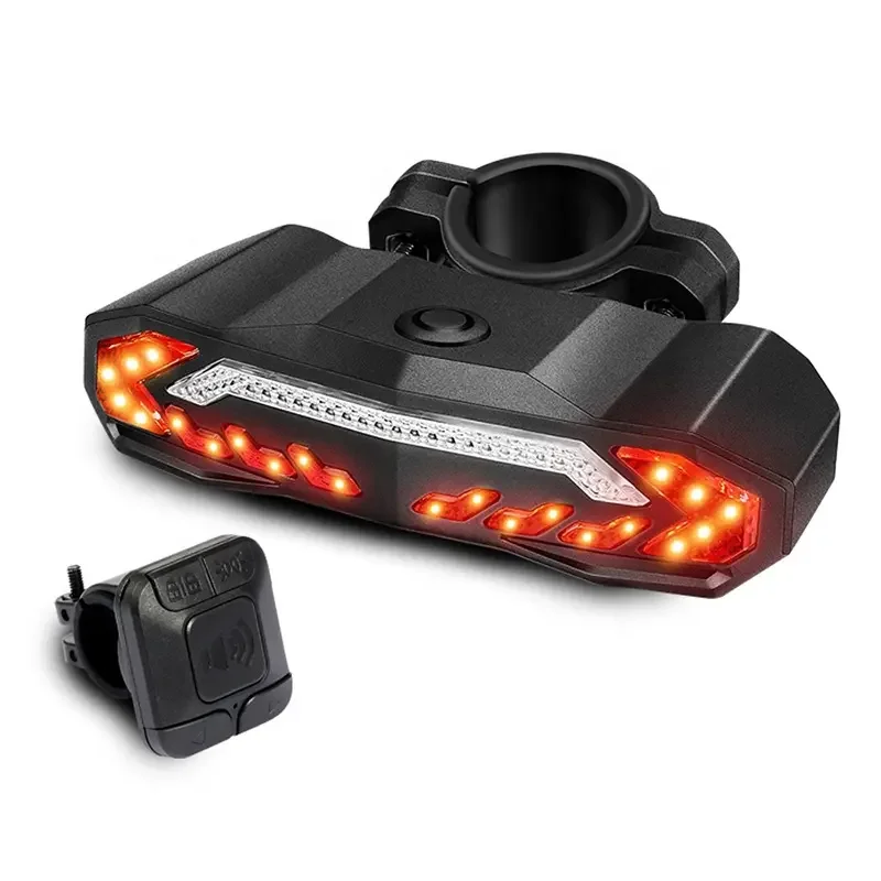Howlighting Remote Control USB Rechargeable Rainproof Motorcycle Bike Bicycle Alarm Led Rear Bicycle Light With Turn Signals
