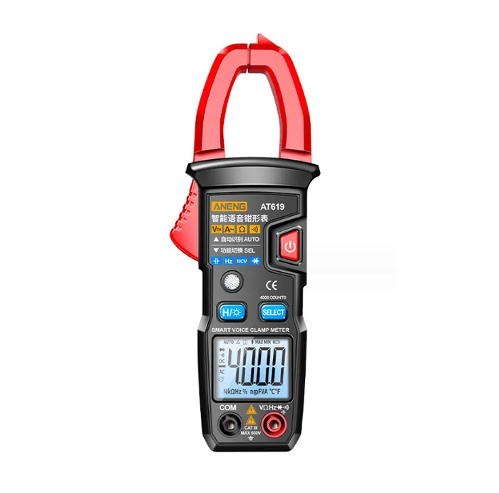 AT619 Clamp Meter AC Current Voice Broadcast Multimeter Ammeter Voltage Tester Car Amp Hz Capacitance NCV Ohm Tester Tools