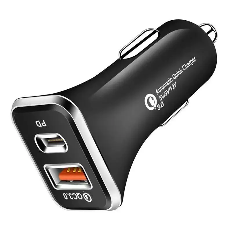 Hot Sale Fast USB Type C PD18W/20W In Car Charger Dual USB A USB C Ports QC3.0 Car Charger Adapter