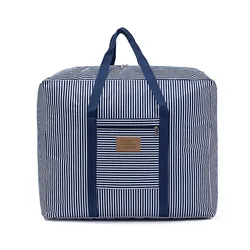 Free sample  multifunctional striped handheld clothes quilt Large oxford storage bags for travel luggage