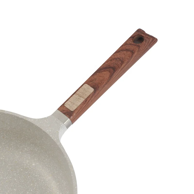 OEM Die Cast Aluminum Wok Cooking Saute Pan Deep Frying Pan with Spouts