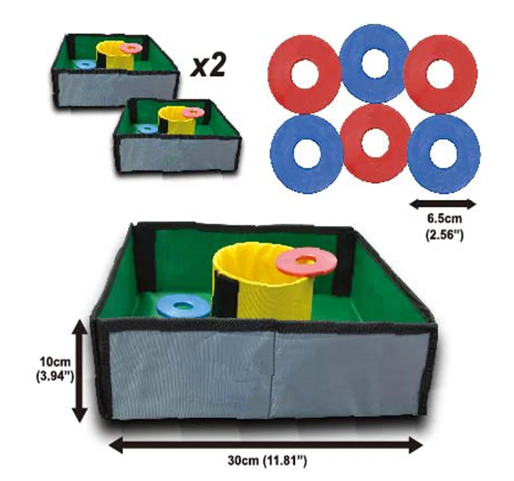 Outbound Collapsible Washer Toss Tic Tac Toe Game Set 2 in 1 Bean bag
