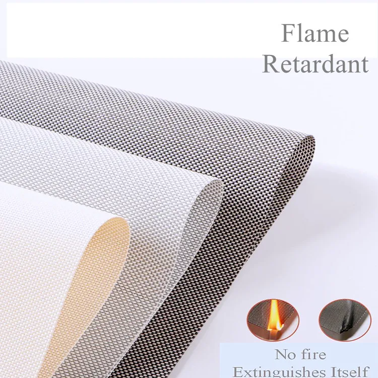Factory Hot Selling Polyester +PVC Window Sun Block Solar Sunscreen Fabric Curtain Sun Shade Fabric