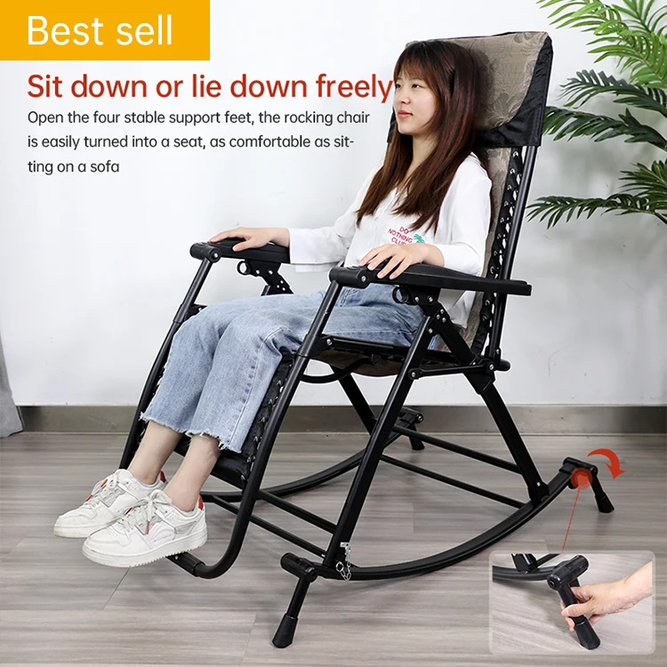 Realgroup Folding Rocking Chair Parts  for leisure outdoor rest Garden folding chair