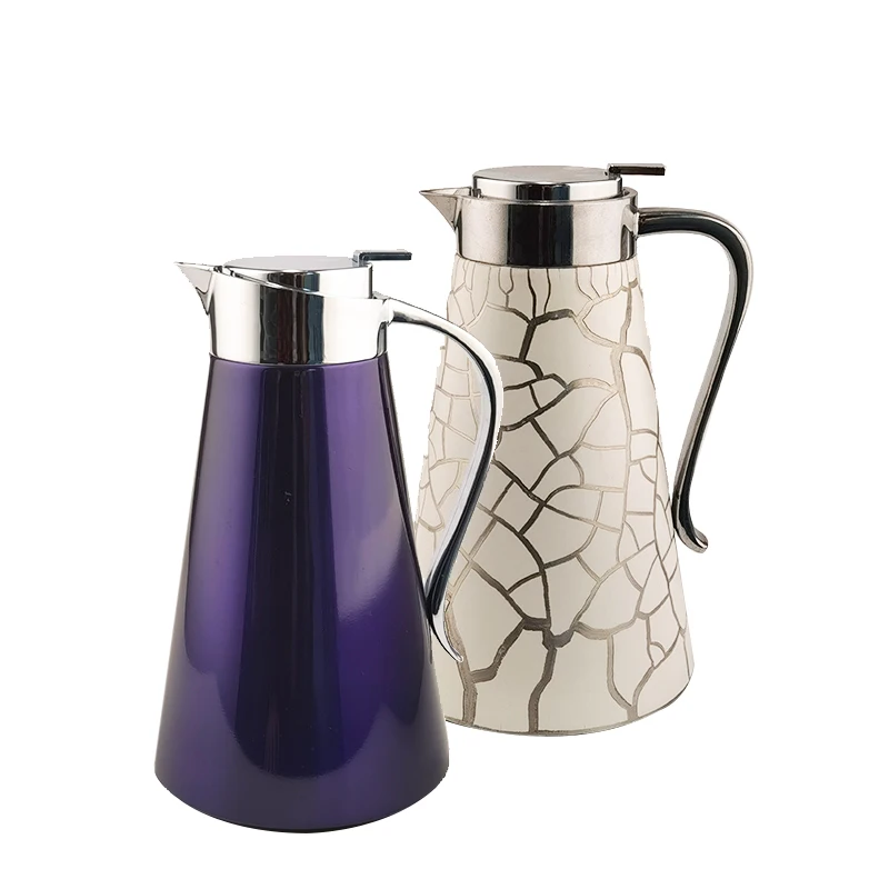 Classical elegant unique bottom design glass-lined stainless steel insulated carafe