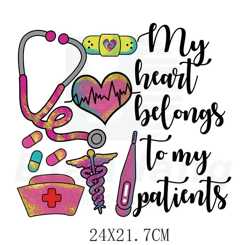 Best Sale Nurse Life HTV Vinyl Heat Transfer Stethoscope Printing Heat Press Stickers Decals for Kids