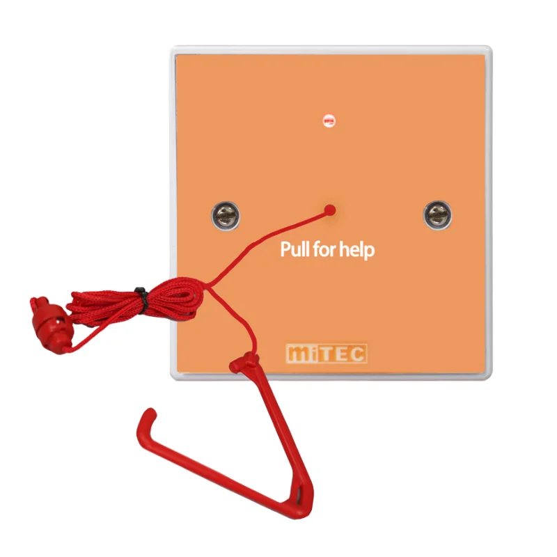 miTEC Handicap Emergency Call System Toilet Panic Button Wire Cord Pull Trigger Disabled Alarm Kits with Battery Backup