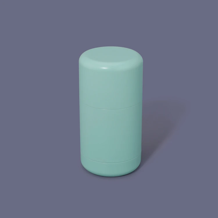 Empty round shape white pink green 30g 50g cosmetic packaging deodorant stick plastic deodorant container with twist up cover