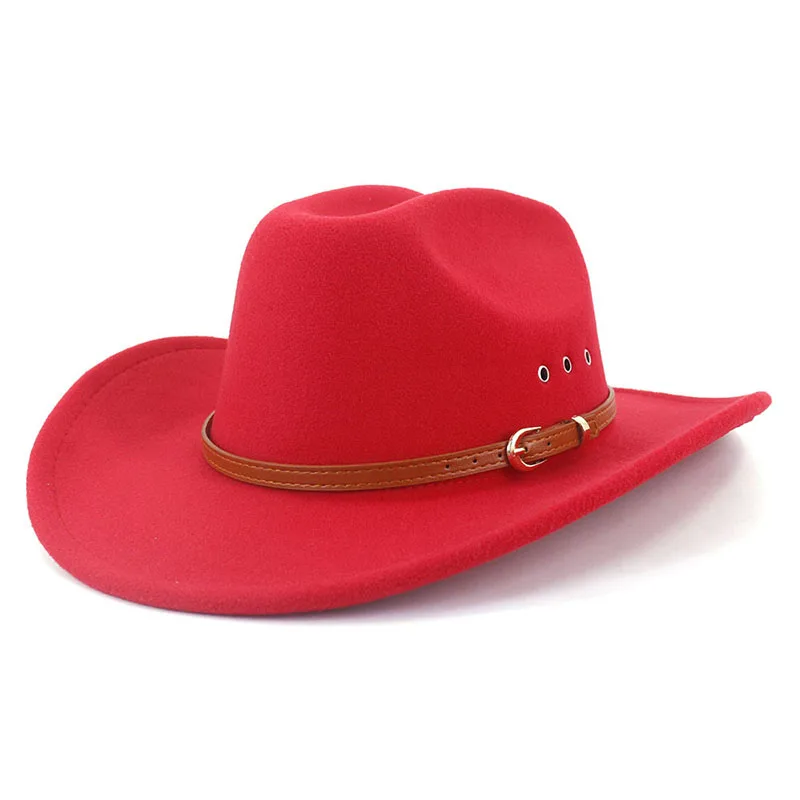 Vintage Men Jazz Hats Western Cowboy Hat for Women Personality High Street Wide Brim Fedora Hats