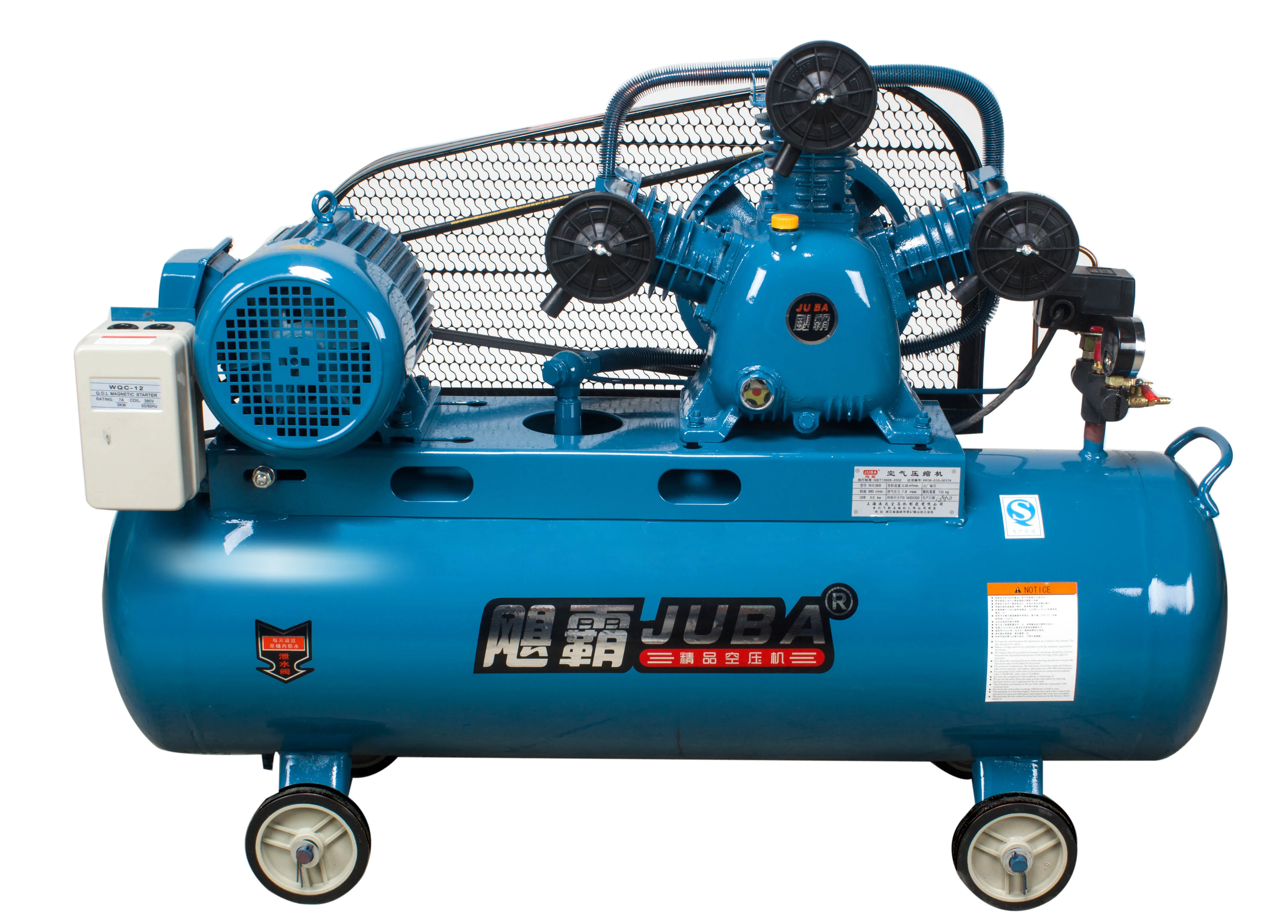 Ac power 85L 4HP belt driven high pressure industrial air compressor manufacture for sale