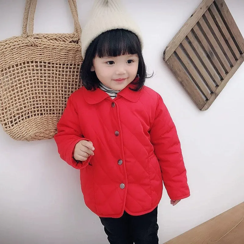 2021 Winter New product children jacket keep warm girls cotton padded solid color casual boys  and girls coats for kids