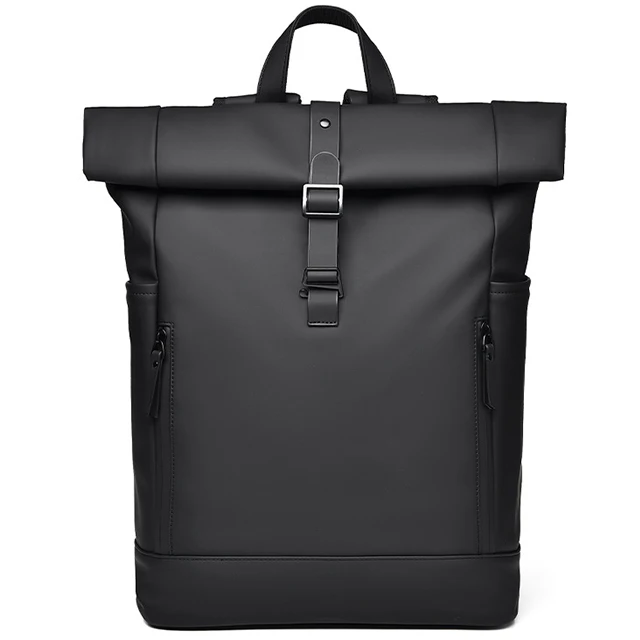 Unisex Custom Lightweight and Waterproof RPET Roll Top Laptop Backpack Casual Sports Design for Students and Business Use