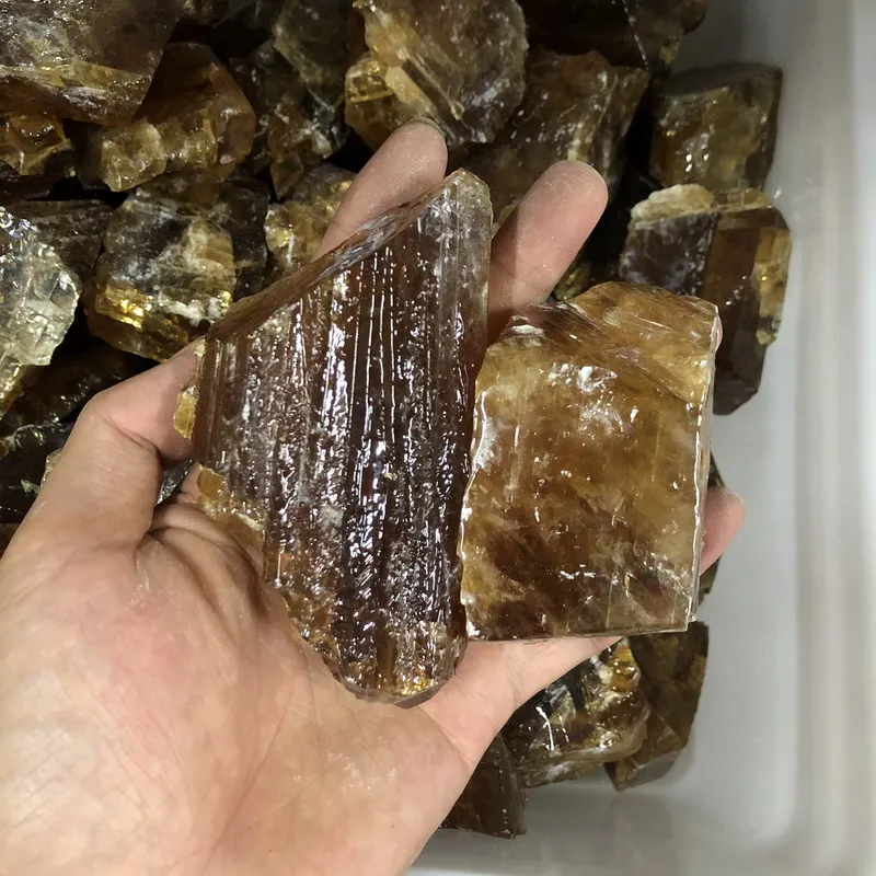 crystals wholesale bulk chrysophoron stone raw amber calcite crystal rough stone
