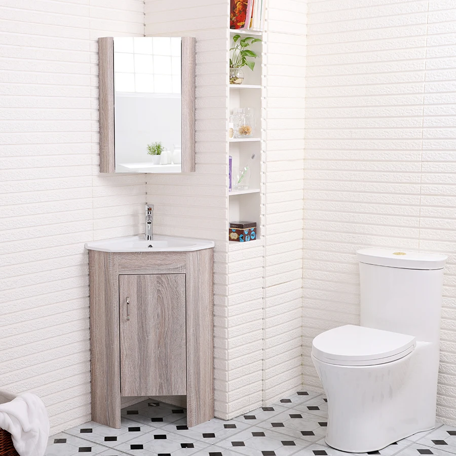New Free Standing Pvc Corner Bathroom Cabinet with