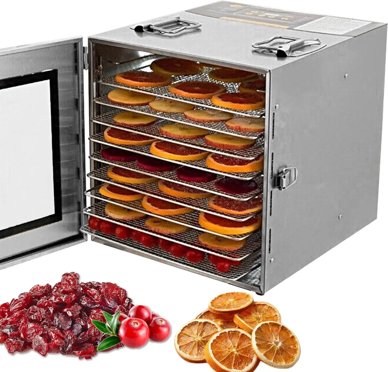 Best price latest  10 trays electric food fruits dehydrator machine industrial kitchen vegetable drying food dryer