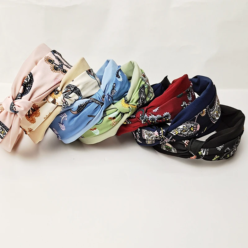  New color matching cross knot hair band for women in