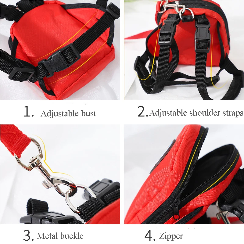 BSCI factory mochila para mascotas pet leash vest set dog walking bag oxford cloth cute pet bag walking toll wholesale