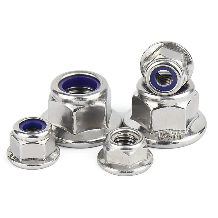 Large Diameter Zinc Plated Nylon Insert Lock Nut M30 DIN985 DIN982 Heavy Hex Nylock Nut M5 M10