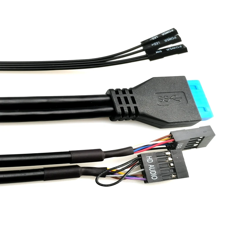 Передняя панель с двумя USB3.0 + двойной USB2.0 HD AUDIO светодиодный SW компьютерный корпус передней панели кабель обновления Модель