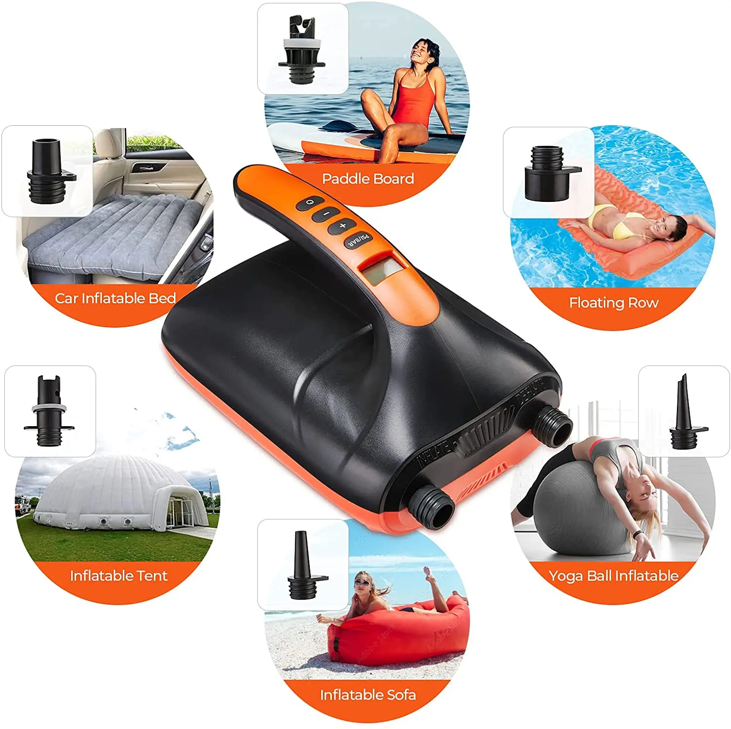 Ready-to-ship 12V Electric Air Pump 20 PSI High Pressure Sup Electric Air Pump Battery for Inflatable Kayak