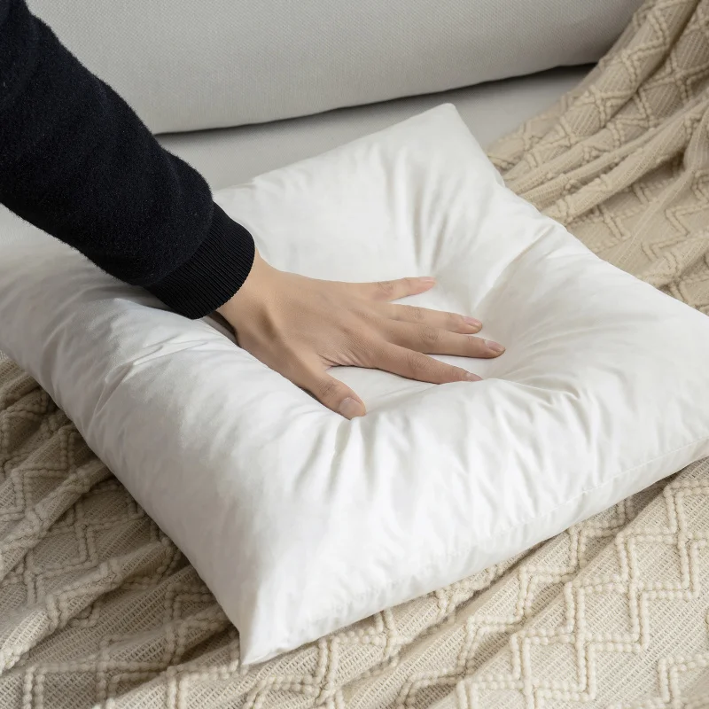 Customized Wholesale Duck Goose Feather Down Polyester Microfiber Cushion inserts Pillows Home Hotel Down Pillows for Sleeping