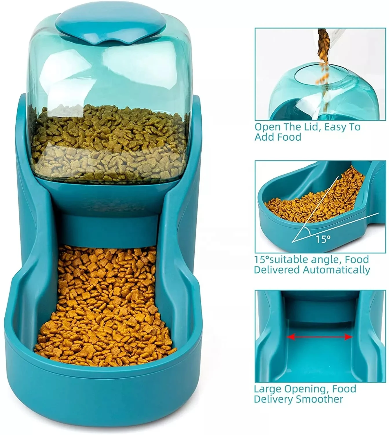 OEM para mascotas Pet PP+PET 3.8L/1.5KG Automatic Feeder Cat Water Dispenser Slow Food Feeding Container Dog Automatic Feeder