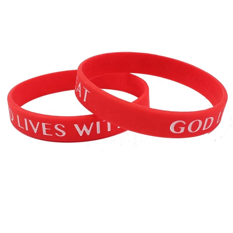 Cheap Custom Double Sided Logo Soft Rubber Silicone Bracelets for Gift