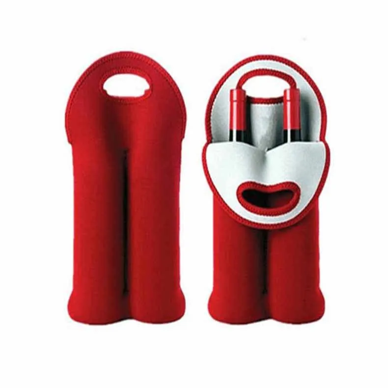 Custom logo Bottles Neoprene Beer Wine Bottle Freezer Bag Cooler Wine-bottle Bag Protect Insulated Cover Beer Cooling bag